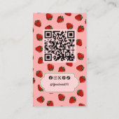 Strawberry Icon Business Card Visitenkarte (Rückseite)