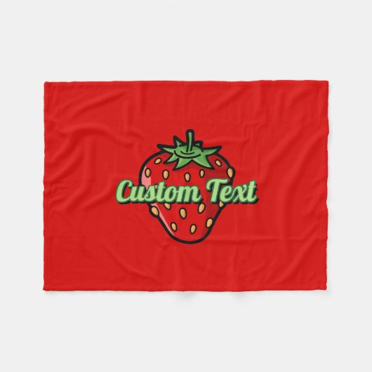 Strawberry Icon Fleece Blanket (Vorderseite (Horizontal))