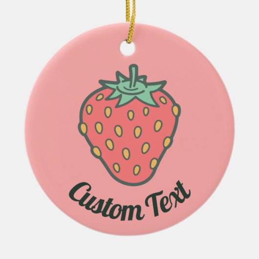 Strawberry Icon Keramik Ornament (Vorne)