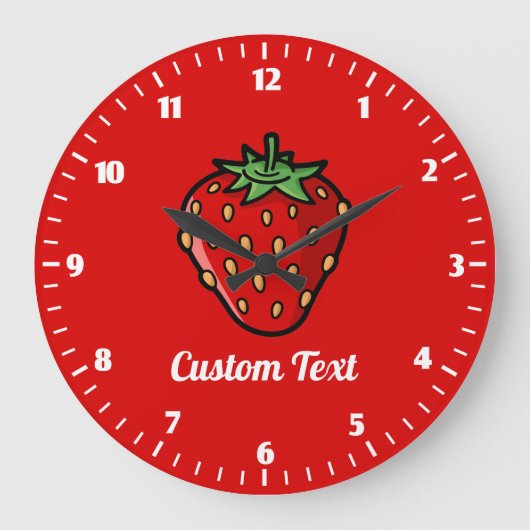 Strawberry Icon Large Clock Große Wanduhr (Vorderseite)
