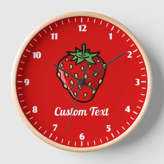 Strawberry Icon Large Clock Uhr (Vorderseite)