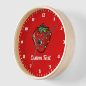 Strawberry Icon Large Clock Uhr (Winkel)
