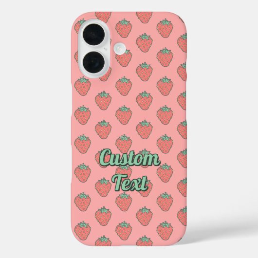 Strawberry Icon Muster Case-Mate iPhone Hülle (Rückseite)