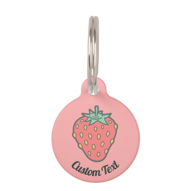 Strawberry Icon Pet ID Tag Haustiermarke (Vorderseite)