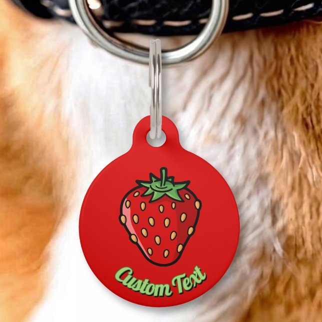 Strawberry Icon Pet ID Tag Haustiermarke (Von Creator hochgeladen)
