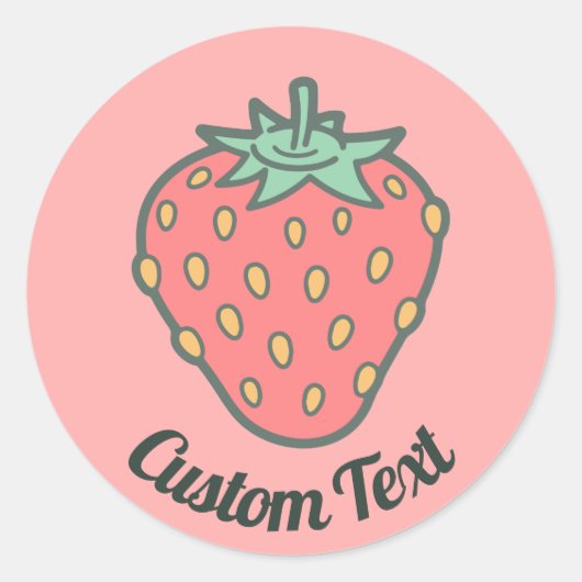 Strawberry Icon Runder Aufkleber (Vorderseite)