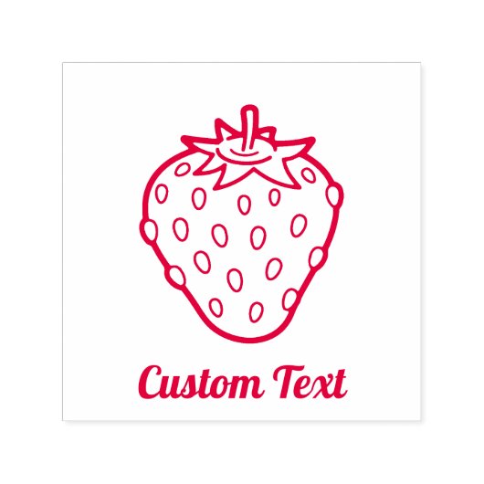 Strawberry Icon Selbstfärbende Briefmarke Permastempel (Design)