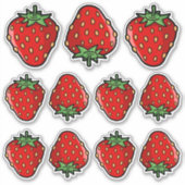Strawberry Icon Sticker Set (Vorderseite)