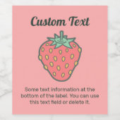 Strawberry Icon Wine Label Weinetikett (Einzelnes Label)