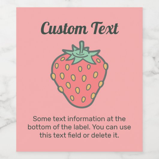 Strawberry Icon Wine Label Weinetikett (Einzelnes Label)