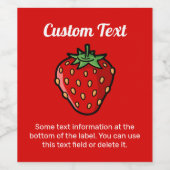 Strawberry Icon Wine Label Weinetikett (Einzelnes Label)