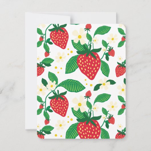 Strawberry Illustration Personalisiert Botanisch Dankeskarte (Rückseite)