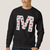 Strawberry Initial Monogram Letter M Girl Sweatshirt (Vorderseite)
