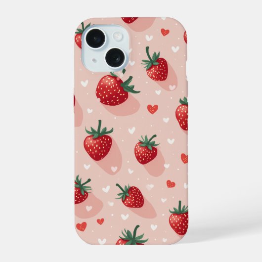Strawberry iPhone 15 Fall Hülle (Rückseite)