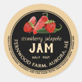 Strawberry Jalapeno Jam Jar Label Jelly Runder Aufkleber (Vorderseite)