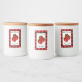 Strawberry Jam behält Kariert V-Lebensmittel-Label Lebensmitteletikett (Flaschen)