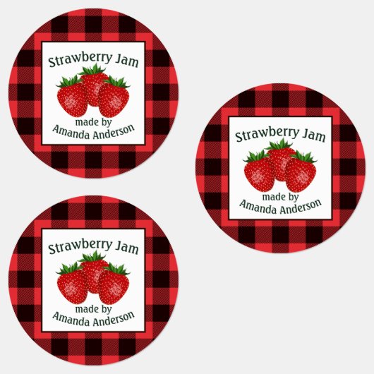 Strawberry Jam behält Kariertes C-Lebensmittel-Lab Etiketten (Gruppe)