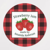 Strawberry Jam behält Kariertes C-Lebensmittel-Lab Etiketten (Design 1)