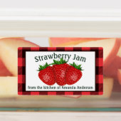 Strawberry Jam behält Kariertes Lebensmitteletiket Etiketten (Befestigt)