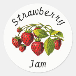 Strawberry Jam Canning Jar Label Runder Aufkleber