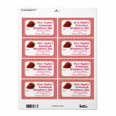Strawberry Jam Canning Jar Labels Personalisiert (Vorne)