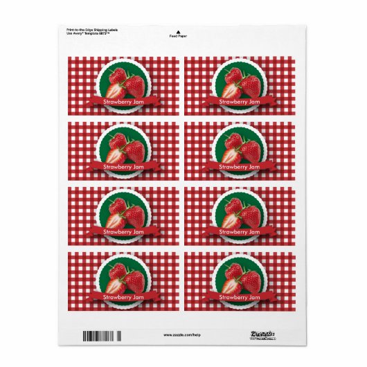 Strawberry Jam Canning Label (Vorne)