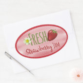 Strawberry Jam Canning Label Ovaler Aufkleber (Umschlag)