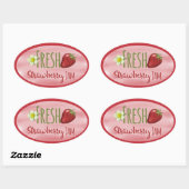 Strawberry Jam Canning Label Ovaler Aufkleber (Blatt)