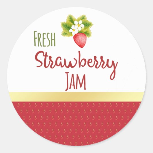 Strawberry Jam Canning Label Runder Aufkleber (Vorderseite)