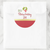 Strawberry Jam Canning Label Runder Aufkleber (Tasche)