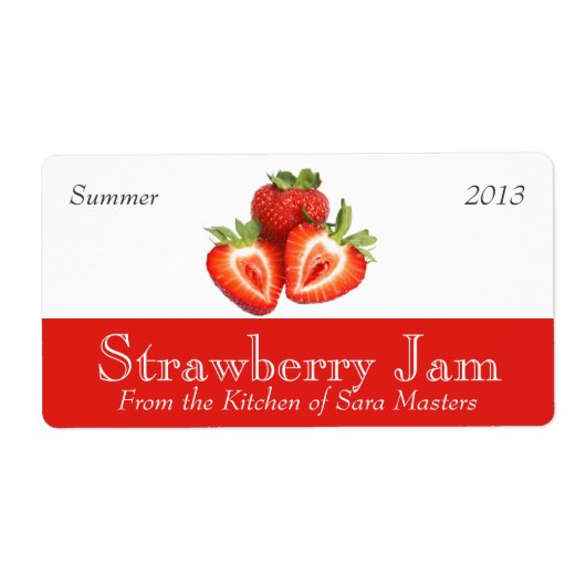 Strawberry Jam Canning Labels (Vorne)