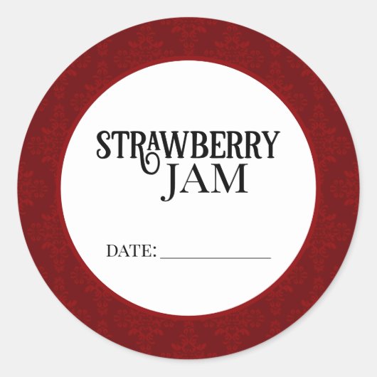 Strawberry Jam Canning Lid Labels Runder Aufkleber (Vorderseite)