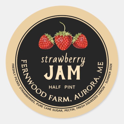 Strawberry Jam Classic Round Sticker (Vorderseite)