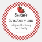 Strawberry Jam Custom Canning Jar Sticker (Vorderseite)