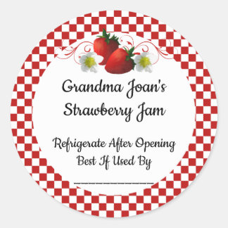 Strawberry Jam Custom Product Canning Jar Aufklebe Runder Aufkleber