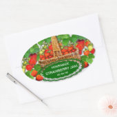 Strawberry Jam Custom Text Ovaler Aufkleber (Umschlag)