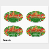 Strawberry Jam Custom Text Ovaler Aufkleber (Blatt)