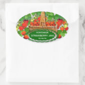 Strawberry Jam Custom Text Ovaler Aufkleber (Tasche)