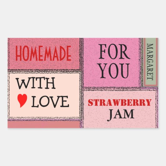 Strawberry Jam Customize It! Rechteckiger Aufkleber (Vorderseite)