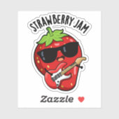 Strawberry Jam Funny Fruit Pun Aufkleber (Blatt)