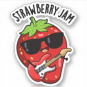 Strawberry Jam Funny Fruit Pun Aufkleber (Vorderseite)