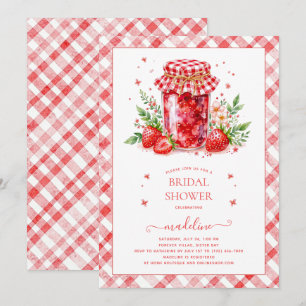 Strawberry Jam Gingham Bridal Dusche Einladung