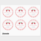 Strawberry Jam Hostess Gift Pantry Labels Runder Aufkleber (Blatt)