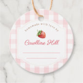 Strawberry Jam Jar Fruit Reserviert Personalisiert Geschenkanhänger (Vorderseite)