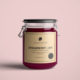 Strawberry Jam Jar Label Packaging Design Schaumweinetikett