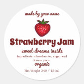 Strawberry Jam Jar Sticker (Vorderseite)