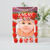 Strawberry Jam jar with baby photo design Ankündigung (Stehend Vorderseite)