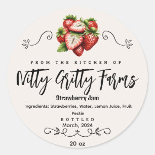 Strawberry Jam Jelly bewahrt kundenspezifisches Ca Runder Aufkleber