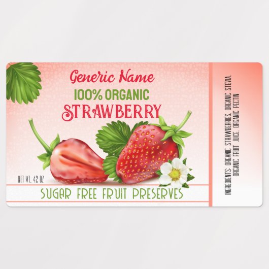 Strawberry Jam Label Etiketten (Design 1)