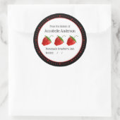 Strawberry Jam Label Modernes Minimalistisches Per Runder Aufkleber (Tasche)